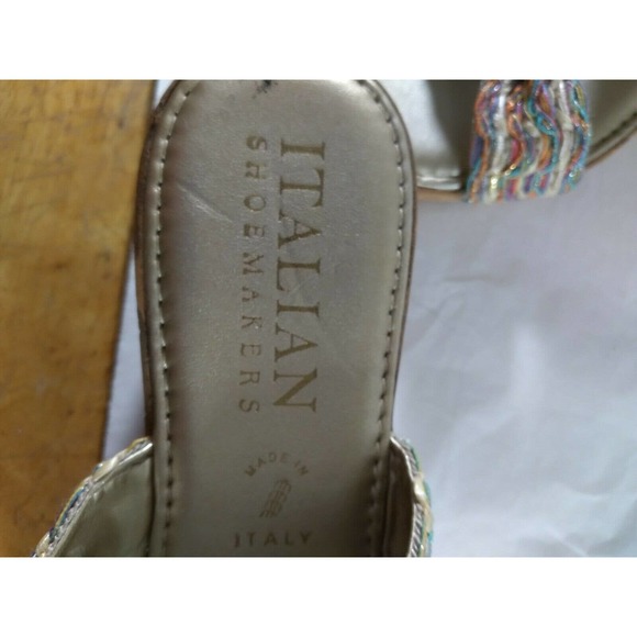 Italian Shoemaker Sandals Cork Wedge  Sz 9.5 - Picture 6 of 10